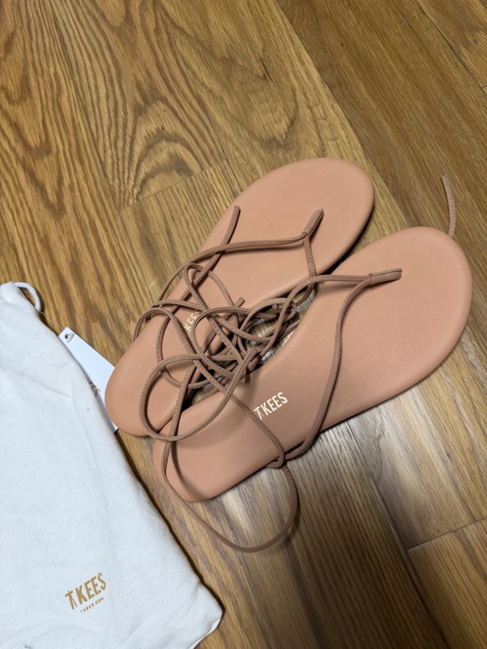 Brand new TKEES Lace-Up Sandals in sand color